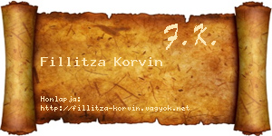 Fillitza Korvin névjegykártya